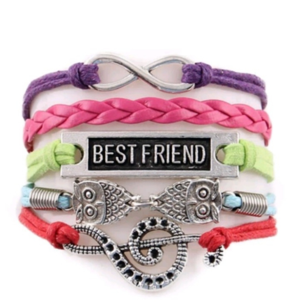 NWT  Best friend Infinity Leather Charm Bracelet